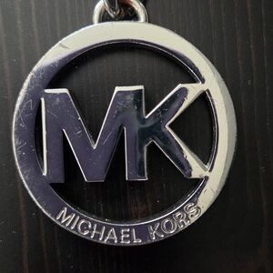 Michael Kors Purse Bag Logo Charm Silver Chain Used